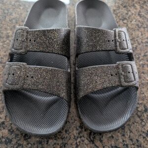 Freedom Moses Angie slides Size 39/40 Black Glitter